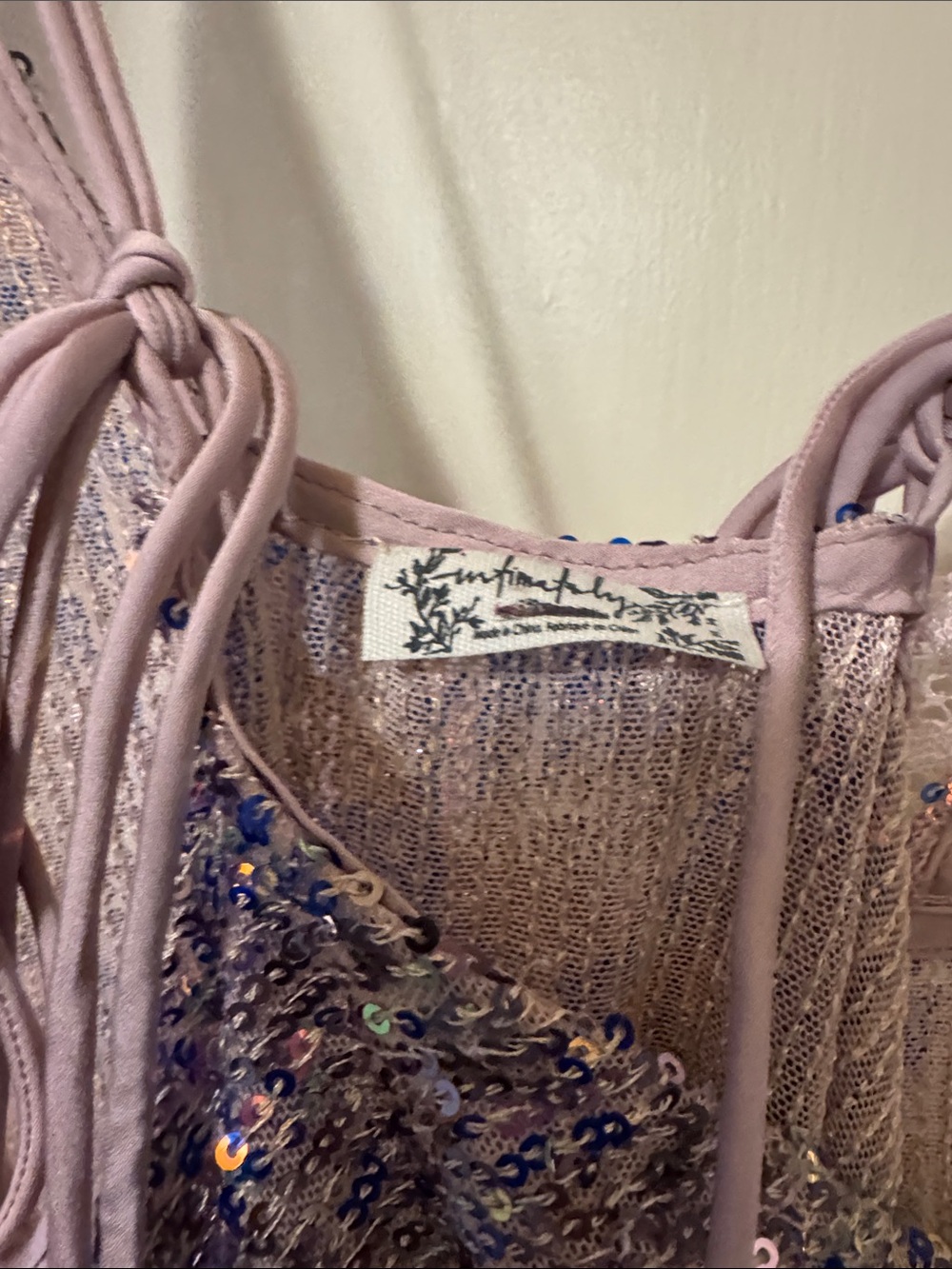 Urban Outfitters Lavender/pink Sequin Slip Dress size medium NWOT never worn - Picture 4 of 9